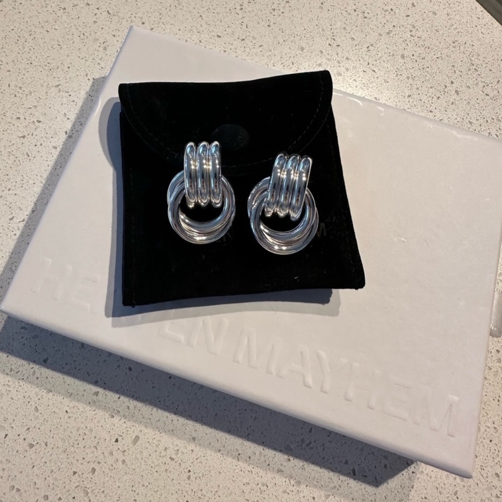 Heaven Mayhem Silver Hoop Earrings
